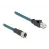 DeLOCK M12 adapterkaabel A-kodeeritud 8 kontaktiga emane RJ45 isasele 50 cm