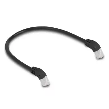 võrgukaabel DeLOCK RJ45 Cat.6A S/FTP 45° downwards nurgaga 0.5 m Must