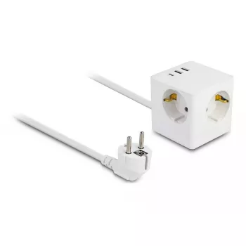 DeLOCK 11497 pistikupesa CEE 7/3 + USB valge 250V 16A