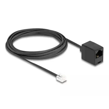 DeLOCK telefonikaabel RJ11-pistik – RJ45-pesa, must, 3 m