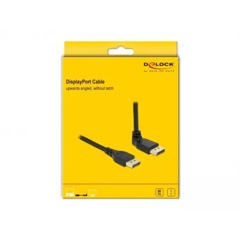 DELOCK DisplayPort kaabel 1 m, DisplayPort-ist DisplayPort-i, 5,7 mm läbimõõt, kuni 32 helikanalit