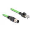 Võrgukaabel DeLOCK M12 kaabel A-koodiga 8 kontaktiga isane RJ45 isasele PUR (TPU) 5 m