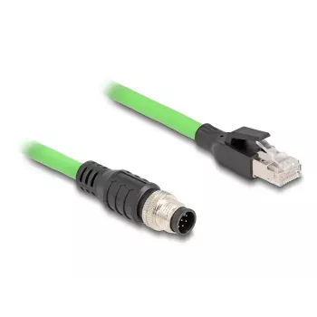 Võrgukaabel DeLOCK M12 kaabel A-koodiga 8 kontaktiga isane RJ45 isasele PUR (TPU) 5 m