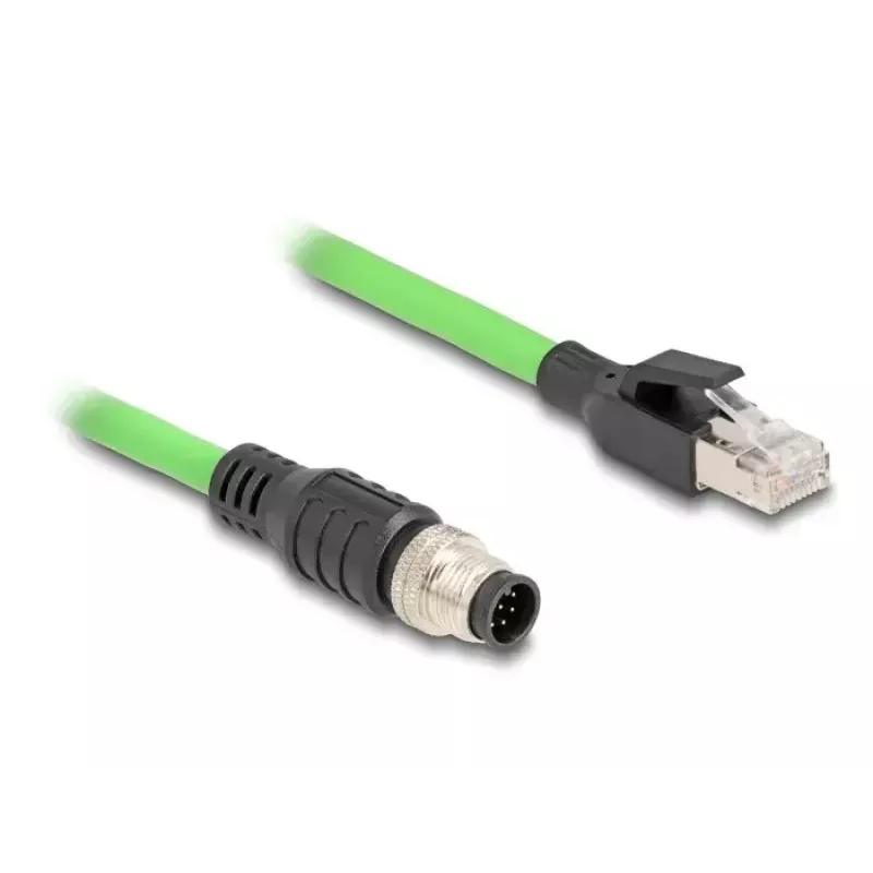 Võrgukaabel DeLOCK M12 kaabel A-koodiga 8 kontaktiga isane RJ45 isasele PUR (TPU) 5 m
