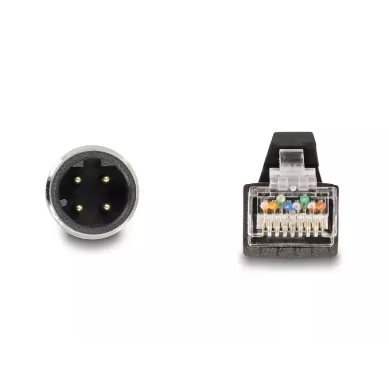 Võrgukaabel DeLOCK M12 kaabel D-kodeeritud 4 kontaktiga isane RJ45 isasele PUR (TPU) 1 m
