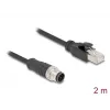DeLOCK võrgukaabel M12 A-koodiga 8-kontaktiline isane RJ45-le isane Cat5e 2 m Must