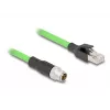 DeLOCK võrgukaabel M12 X-kodeeritud 8 kontaktiga isane kuni RJ45 isane PUR (TPU) 5 m