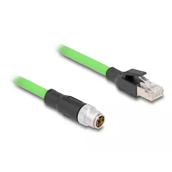 DeLOCK võrgukaabel M12 X-kodeeritud 8 kontaktiga isane kuni RJ45 isane PUR (TPU) 5 m