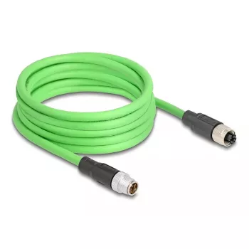 Võrgukaabel DeLOCK M12-kaabel X-kodeeritud 8 kontaktiga isane emasele PUR (TPU) 2 m