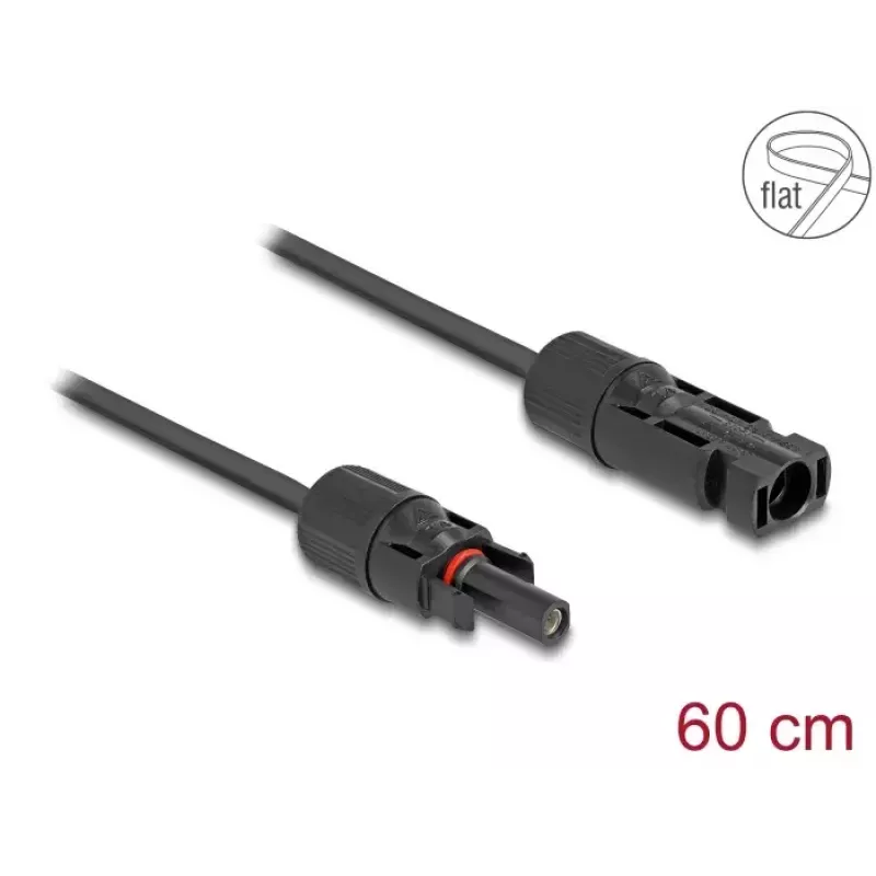 Kaabel DeLOCK DL4 Solar lame kaabel isane emasele 60 cm must 3,3 mm²