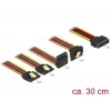 SATA-kaabel DeLOCK 60148 0,3 m SATA 15-kontaktiline 4 x SATA 15-kontaktiline beež oranž punane kollane
