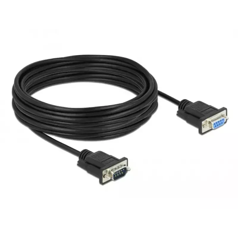 Jadakaabel DeLOCK 86599 Must 10 m RS-232 Sub-D9