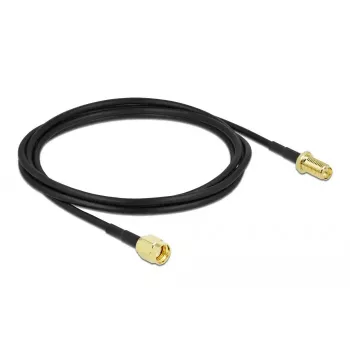 Koaksiaalkaabel DeLOCK 90445 LMR100 2m RP-SMA Must