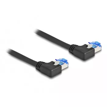 Võrgukaabel DeLOCK RJ45 Cat.6A S/FTP Vasaknurkne 1m Must