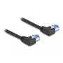 Võrgukaabel DeLOCK RJ45 Cat.6A S/FTP Vasaknurkne 1m Must