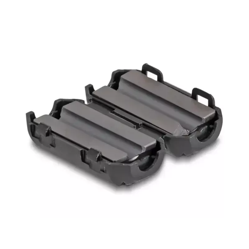 Ferriitsüdamiku klamber DELOCK 80943, must, nikkel/plast/tsink, 25,2×13×11,8 mm, 2 tk pakendis