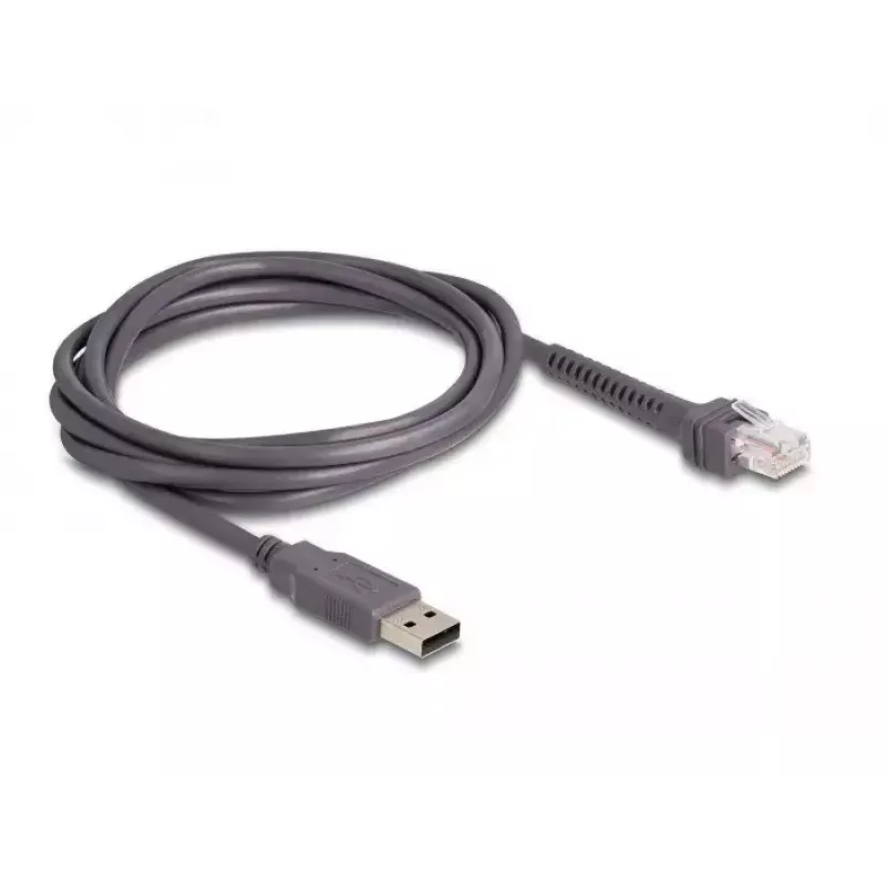 DeLOCK USB vöötkoodiskanner 1D laser must käeshoitav juhtmega 2m kaabel