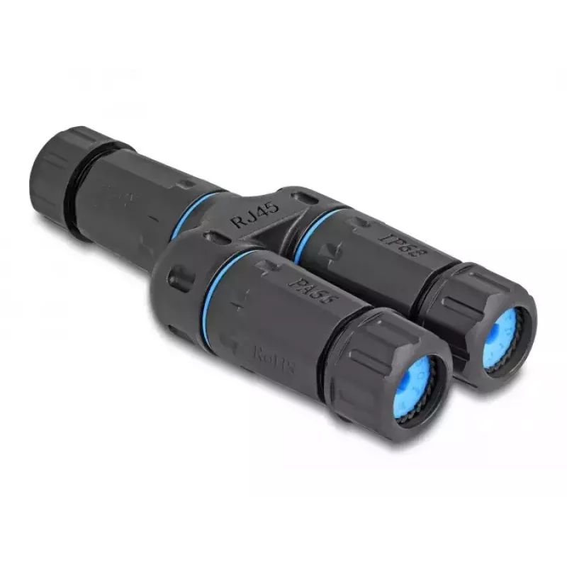 DeLOCK kaablipistik RJ45 pesa 2 x RJ45 pesa Cat.6A veekindel