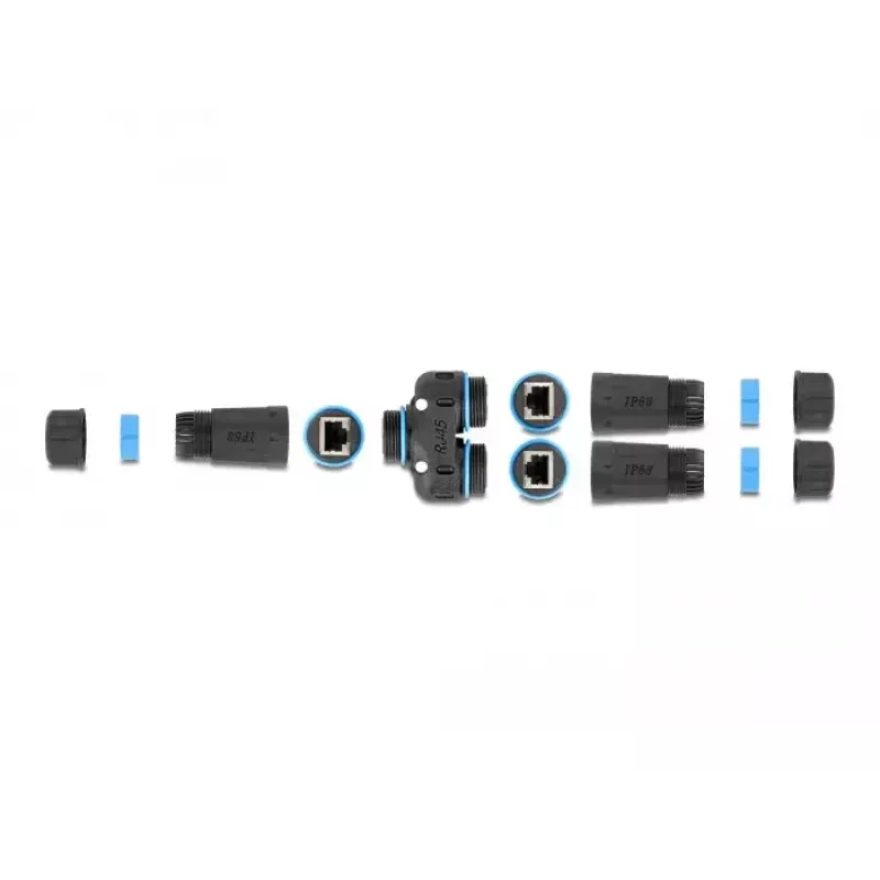 DeLOCK kaablipistik RJ45 pesa 2 x RJ45 pesa Cat.6A veekindel