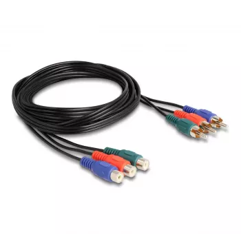 DeLOCK RCA RGB pikenduskaabel 3 x isane kuni 3 x emane 1 m