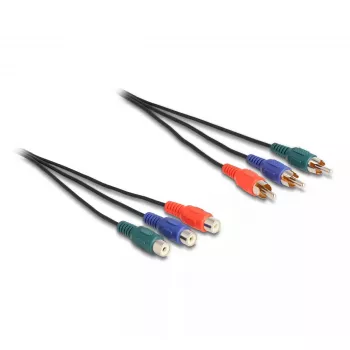 DeLOCK RCA RGB pikenduskaabel 3 x isane kuni 3 x emane 1 m