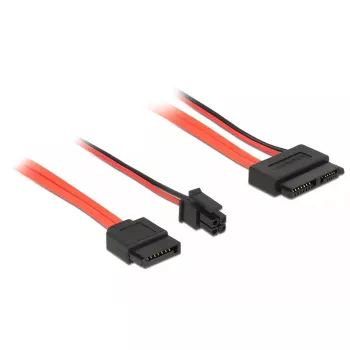 SATA kaabel DeLOCK 0,3m SATAIII 7p + 4p/õhuke SATAIII 13p