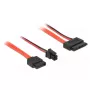 SATA kaabel DeLOCK 0,3m SATAIII 7p + 4p/õhuke SATAIII 13p