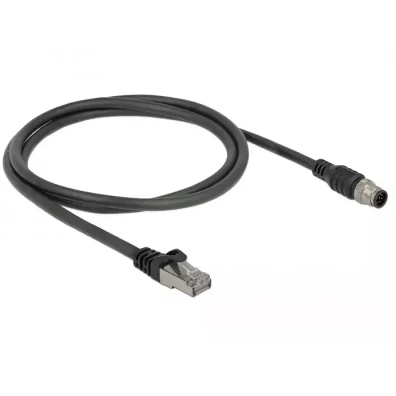 Võrgukaabel DeLOCK 84922 RJ-45 M12 Cat5e 1 m Must