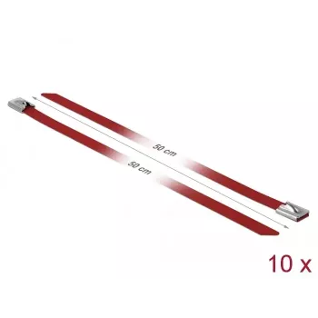Kaabliside DeLOCK 18784 terasest punane 500mm 10 tk