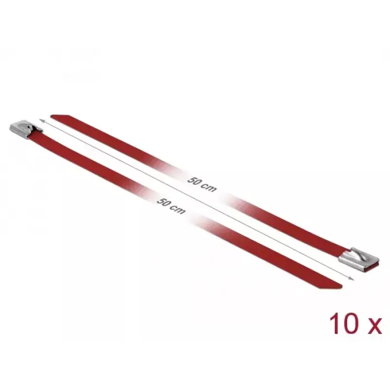 Kaabliside DeLOCK 18784 terasest punane 500mm 10 tk