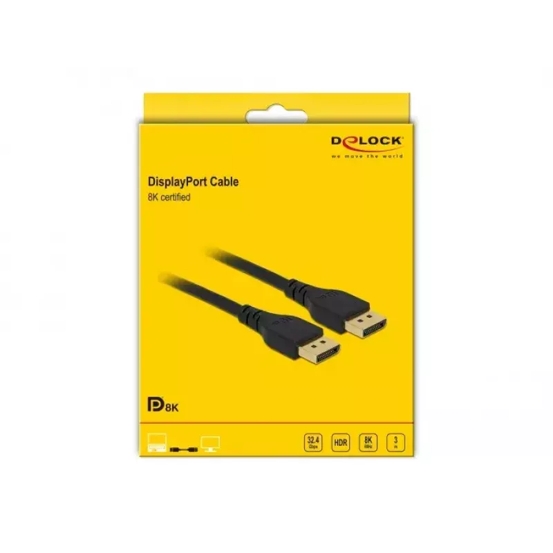 DisplayPorti kaabel DeLOCK 85911 8K 60 Hz 3 m