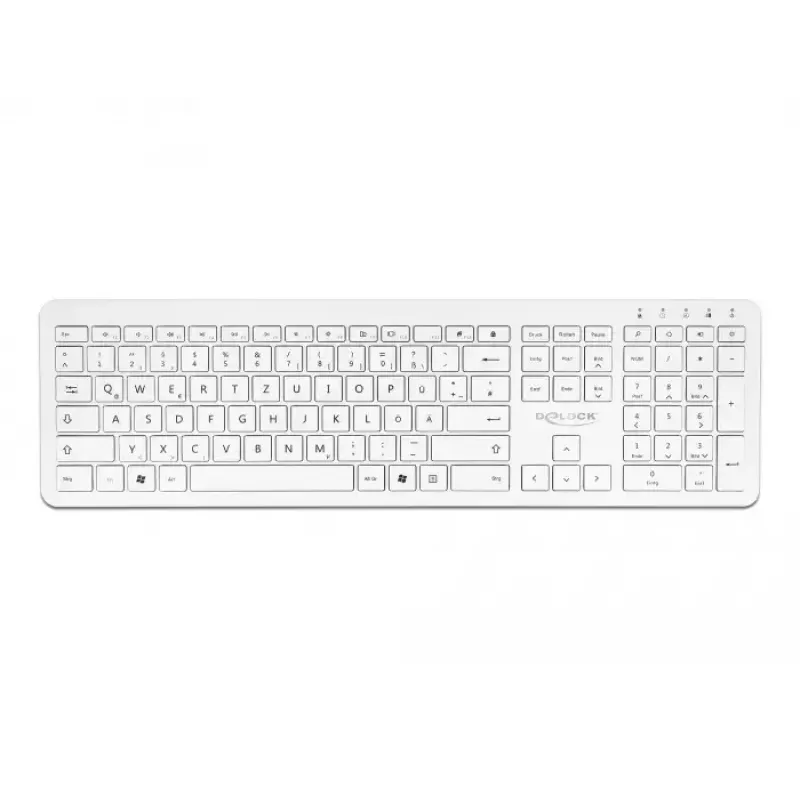 Klaviatuur DeLOCK 12014 RF juhtmevaba QWERTZ saksa valge