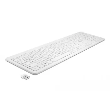 Klaviatuur DeLOCK 12014 RF juhtmevaba QWERTZ saksa valge