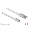 DELOCK USB andme- ja toitekaabel iPhone'i, iPadi ja iPodi jaoks 3 m Lightning