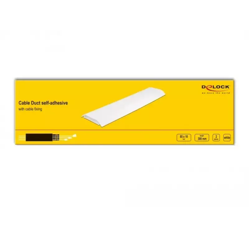 Kaablikanal DELOCK 20886, polüpropüleen, valge, 300 × 85 × 10 mm, 2 tk