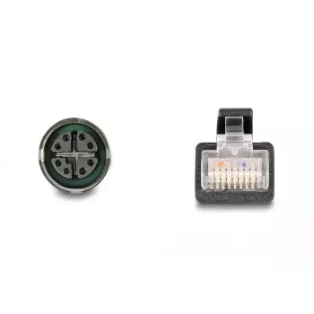 DeLOCK M12 adapterkaabel X-kodeeritud 8 kontaktiga emane RJ45 isasele 50 cm