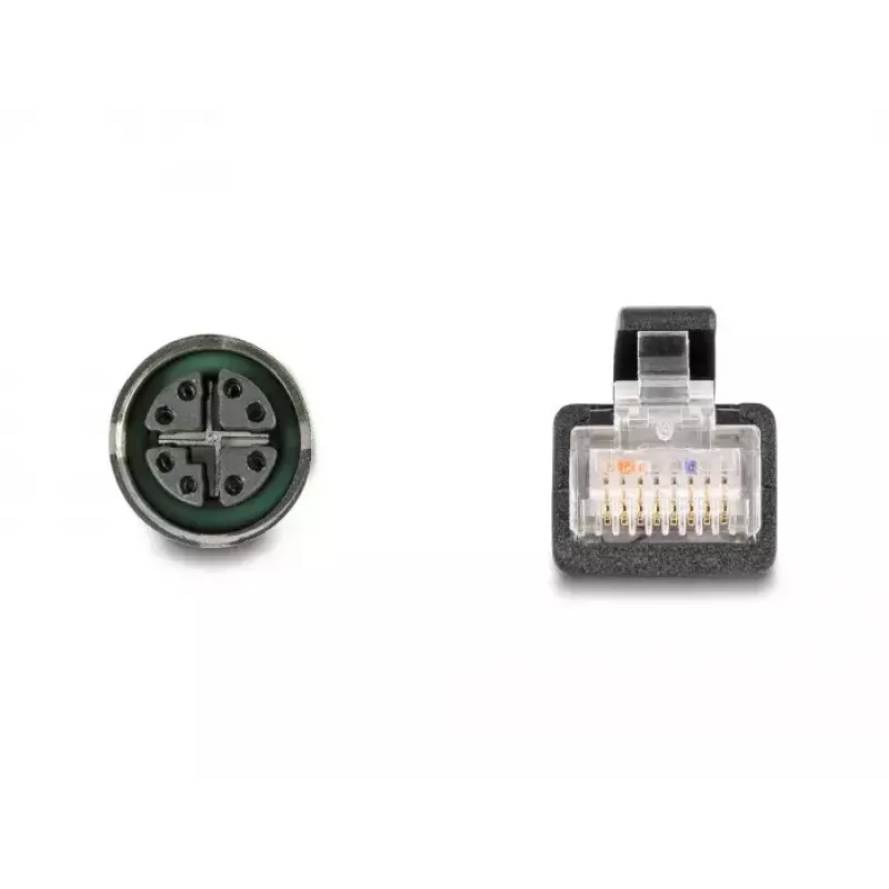 DeLOCK M12 adapterkaabel X-kodeeritud 8 kontaktiga emane RJ45 isasele 50 cm