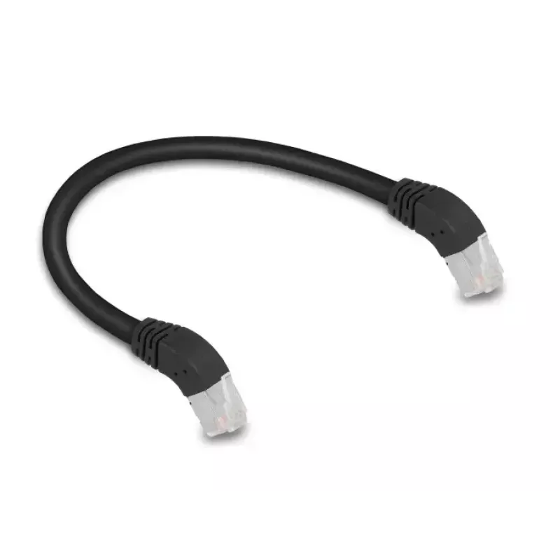 Võrgukaabel DeLOCK RJ45 Cat.6A S/FTP 45° alla 0,25 m must