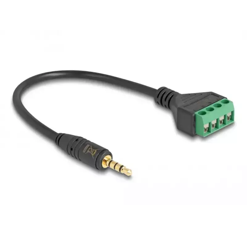 Audio kaabel DeLOCK 66268 0.2m 3.5mm Female Terminal Male Must roheline