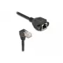 DeLOCK võrgupikenduskaabel S/FTP RJ45 90° nurgaga RJ45-le Cat.6A 1 m must