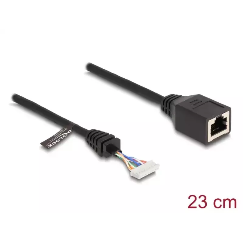 Võrgukaabel DeLOCK 88006 RJ45 emane pistik tihvtpäisele Cat5e 0.23m Must
