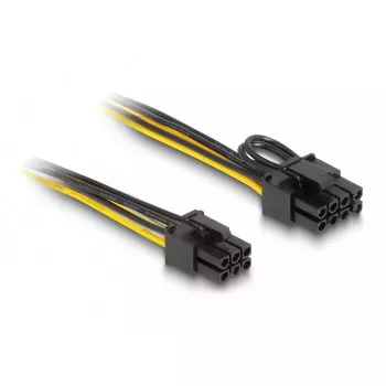 DeLOCK 83004 sisemine toitekaabel 0,5 m PCI-E 6-pin kuni 2 × 6+2 pin