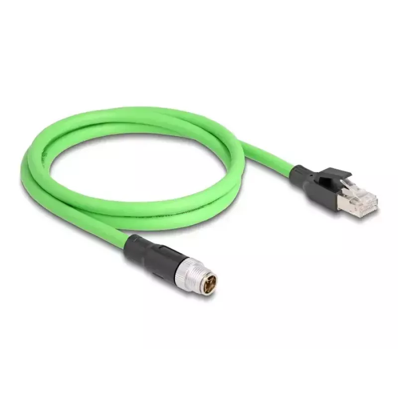 Võrgukaabel DeLOCK M12 kaabel X-kodeeritud 8-tihvtiline isane RJ45 isasele PUR TPU 2m