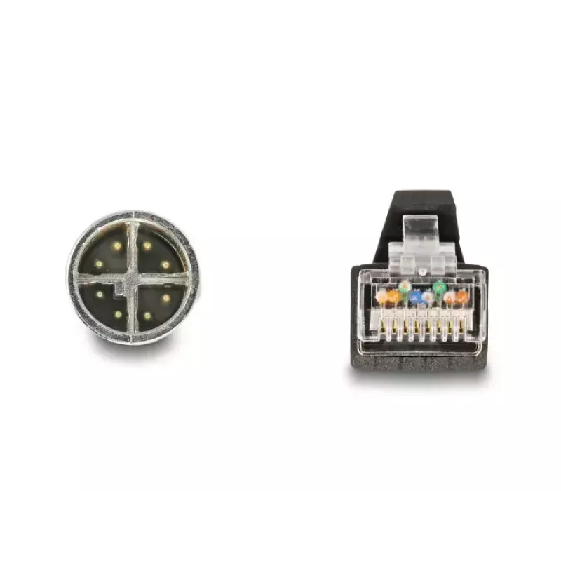 Võrgukaabel DeLOCK M12 kaabel X-kodeeritud 8-tihvtiline isane RJ45 isasele PUR TPU 2m