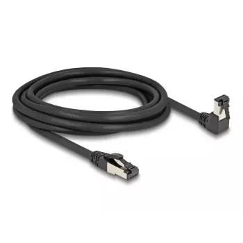 Võrgukaabel DeLOCK RJ45 Cat.8.1 90° allapoole nurga all / sirge 3 m must