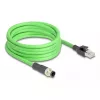 Võrgukaabel DeLOCK M12 Kaabel D-kodeeritud 4 kontaktiga isane RJ45 isasele PUR (TPU) 2 m