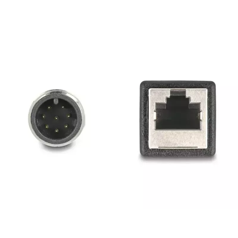 Võrgukaabel DeLOCK M12 kaabel A-kodeeringuga 8 kontaktiga isane RJ45 emasele Cat5e 0.5 m Must