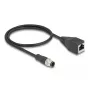 Võrgukaabel DeLOCK M12 kaabel A-kodeeringuga 8 kontaktiga isane RJ45 emasele Cat5e 0.5 m Must