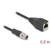 Võrgukaabel DeLOCK M12 kaabel X-kodeeritud 8 kontaktiga isane RJ45 emasele Cat5e 0,5 m must