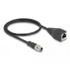Võrgukaabel DeLOCK M12 kaabel X-kodeeritud 8 kontaktiga isane RJ45 emasele Cat5e 0,5 m must